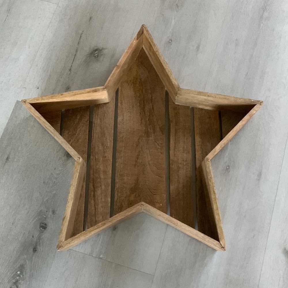 Star Wooden shape Tray Christmas Decor Rustic large